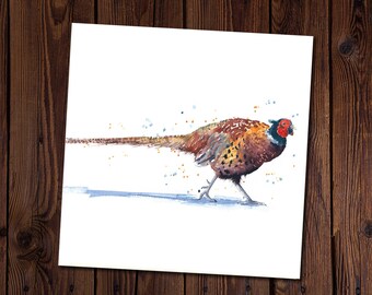 Pheasant Card, Pheasant Birthday Card, Pheasant, Country, British Wildlife, Watercolour Pheasant Card