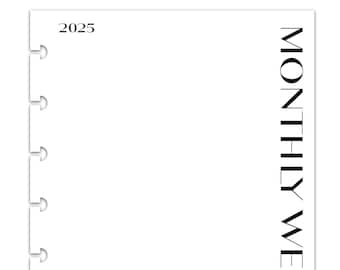 2025 Monthly Weekly Planner Inserts | Vertical | No.2