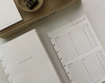 Tracker-inzetstukken verlanglijst | Pagina's cadeaulijstplanner | A5 persoonlijk formaat | Insteekkaarten met klassiek lettertype
