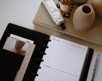 Te doen | Notities Schrijfpapier | Wit - Insteekkaarten voor planners | A5 persoonlijk formaat | Klassiek lettertype