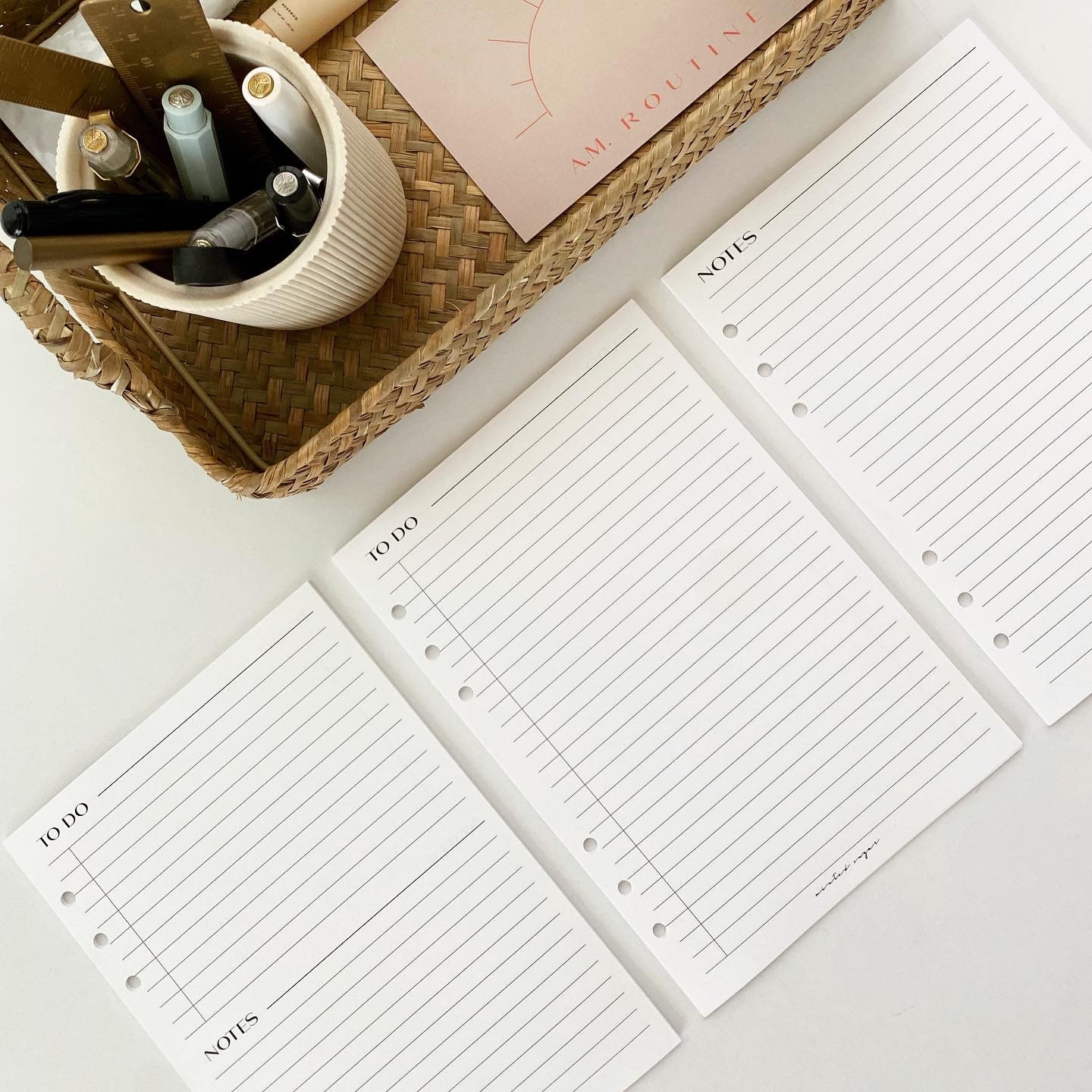 To Do Notes Notepaper No.2 White Planner Inserts 