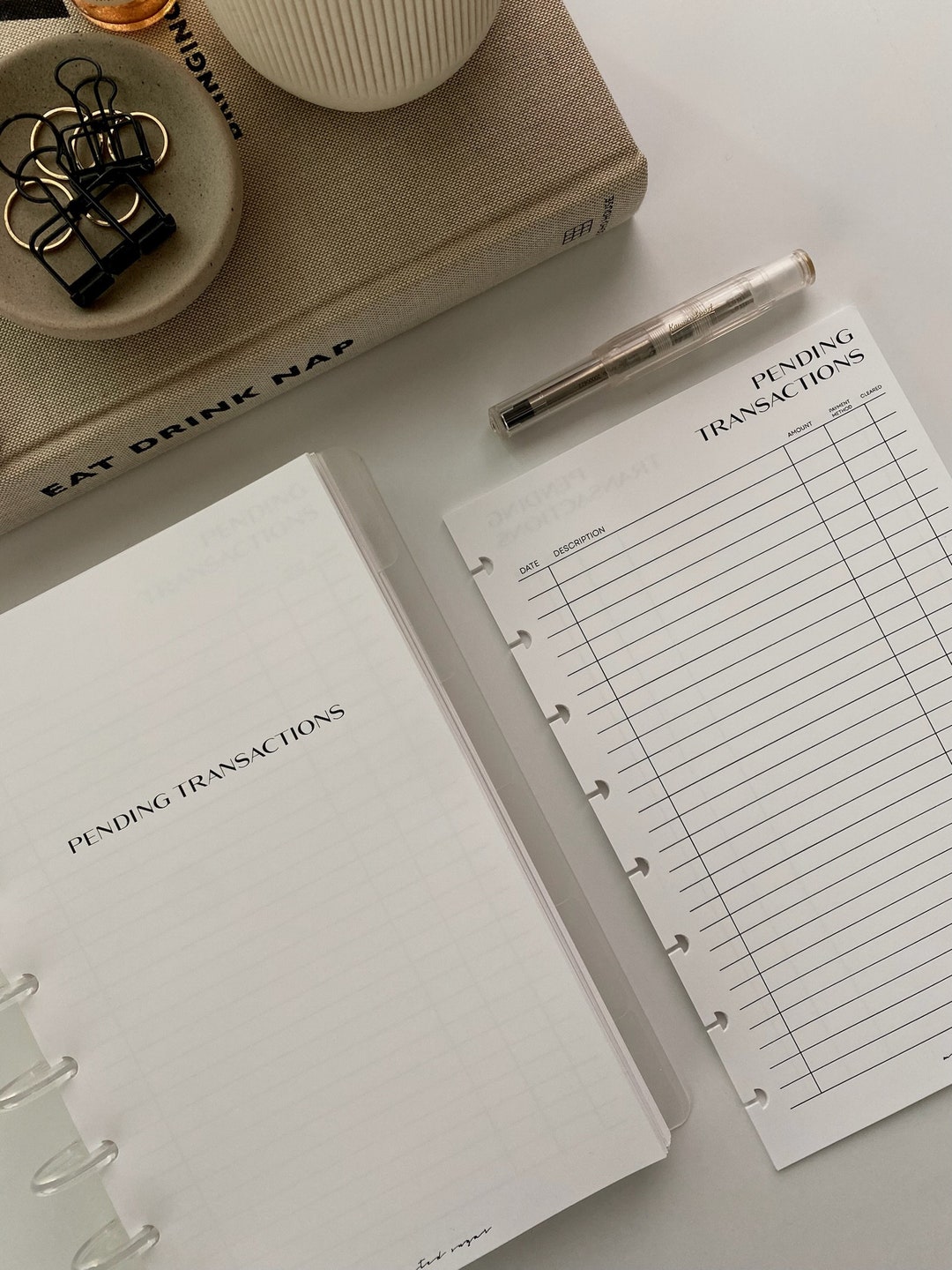 Pending Folder Lettering Pending Transactions Tracker Inserts | A5 Personal Size | No.2 Font ...