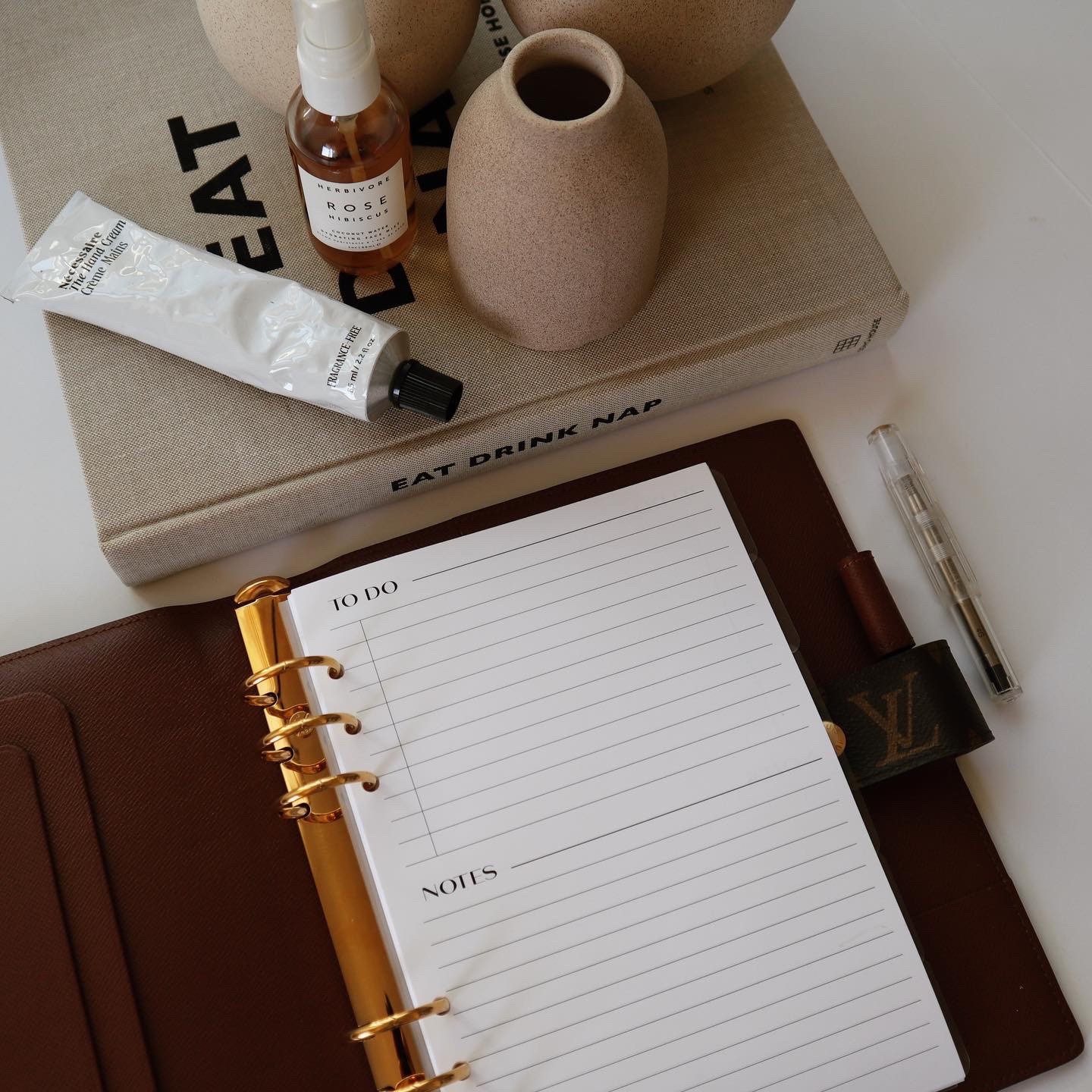 vuitton desk agenda setup