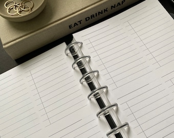 Schrijfpapier met meerdere lijsten | Wit - Insteekkaarten voor planners | Persoonlijk formaat A5