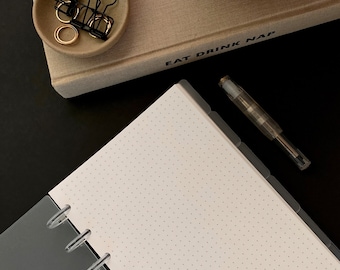 Notitiepapier met stippen | Wit - Insteekkaarten voor planners | Persoonlijk formaat A5