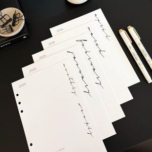 2026 Weekly Planner Insert | Vertical Layout | A5 Personal size | Classic Font
