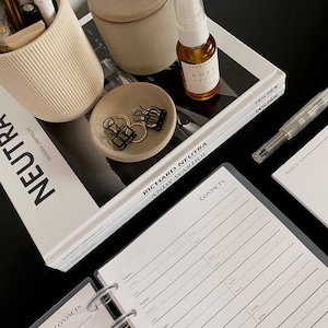 Contacts Tracker Inserts | Address Book Planner Pages | A5 Half Letter Personal Pocket | No.2 Font Printed Inserts