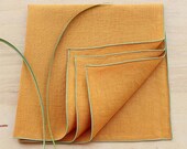 Gold Linen  Napkins, Autumn Napkins, Fall Wedding, Honey Gold Napkins, Fabric Napkins, Cloth Napkins,Set of 4, 19 1/2"