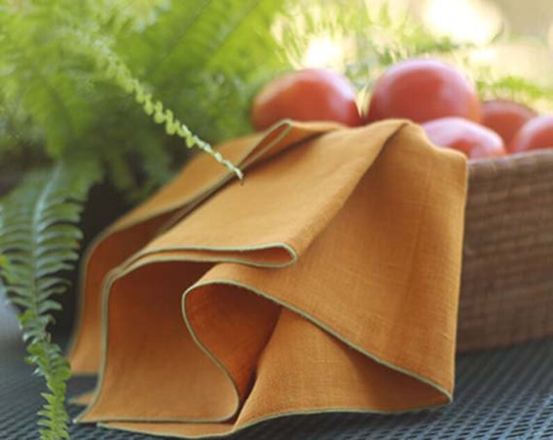 Gold Linen Napkins Autumn Napkins Fall Wedding Honey Gold Etsy