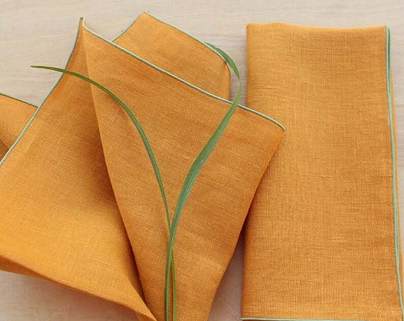 Gold Linen Napkins Autumn Napkins Fall Wedding Honey Gold Etsy