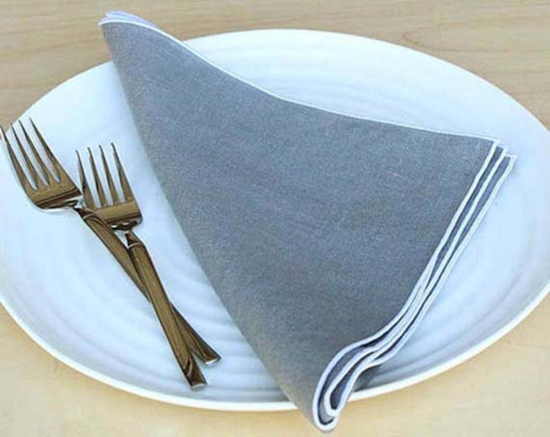 Gray Linen Napkins Cloth Napkins Wedding NapkinsTable Etsy
