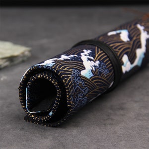 Penna con stampa a onde, astuccio per penne nero e oro, astuccio per matite, astuccio per cancelleria: regalo perfetto per il tuo ragazzo
