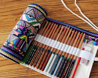 168/128/108/72/48/36 holes Colorful Pencil Wrap,Artist Roll,Colored pencil Roll, Canvas Pencil Pouch,Pencil Holder, Painting Case