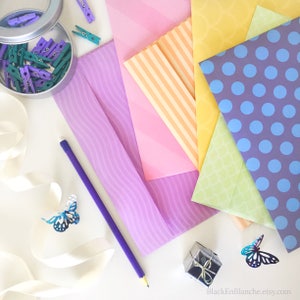 Set of Colorful Handmade Envelopes with Blank Address Labels Included, Decorative Envelopes set