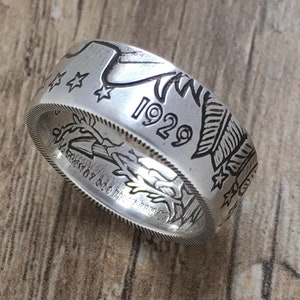 Incuse Indian Liberty Silver Coin Ring - .999 Fine Silver Jewelry