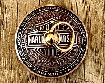 HD Motorcycle Bell – Handcrafted from .999 Fine Copper Coins – Includes Gift Box