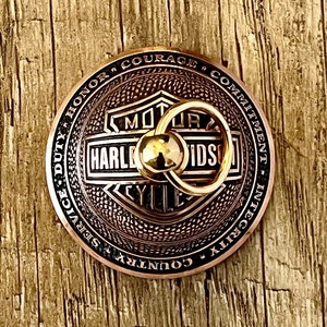 Handcrafted Copper Wounded Warrior Motorcycle Bell - Harley Davidson Biker Gift