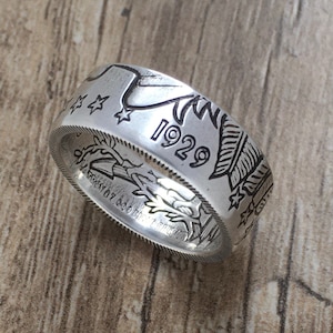 Incuse Indian Liberty .999 Silver 1/4 oz Coin Ring by CentsofBeauty sizes 5 - 12 incl 1/2 & 1/4 sizes