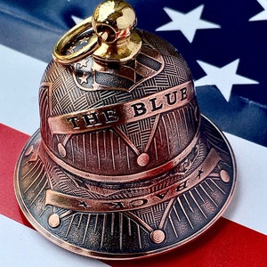 Back the Blue Motorcycle Bell – Handcrafted Copper Biker Charm – Law Enforcement Support – Made in USA