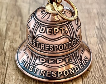Firefighter First Responder Motorcycle Bell – Handcrafted from .999 Fine Copper Coins – Includes Gift Box