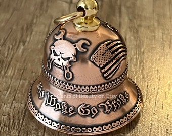 Go Woke Go Broke Motorcycle Bell – Handcrafted from .999 Fine Copper Coins + Gift Box