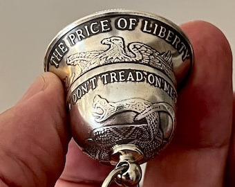 Don’t Tread on Me 1oz .999 Silver Bell – Liberty & Vigilance – Handcrafted for Collectors and Riders