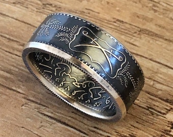 Handcrafted Saudi Arabia Riyal Coin Ring - 91.7% Silver