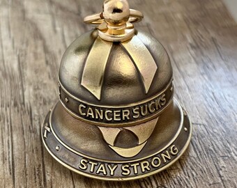 Cancer Sucks Motorcycle Bell – Handcrafted Solid Brass Coins – Gift for Riders & Cancer Warriors