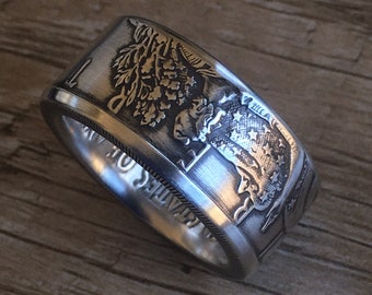 2021 American Silver Eagle Coin Ring. - .999 Pure Silver - Avail in sizes 8 - 20 including 1/2 & 1/4 sizes.