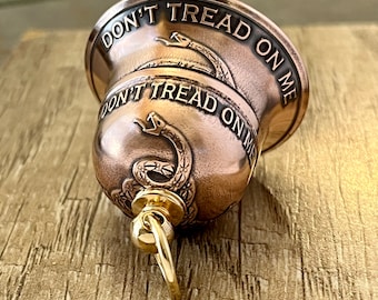 Don’t Tread on Me Motorcycle Bell – Handcrafted from .999 Fine Copper Coins + Gift Box