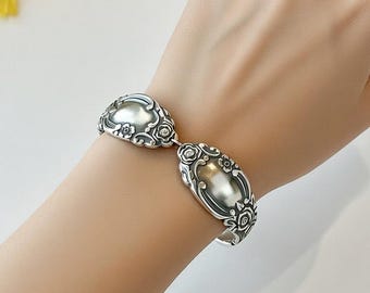 Handcrafted Spoon Handle Bracelet: Ballad Pattern - Adjustable Clasp