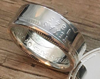 Texas State Quarter Ring: Handcrafted from 90% Silver Coins