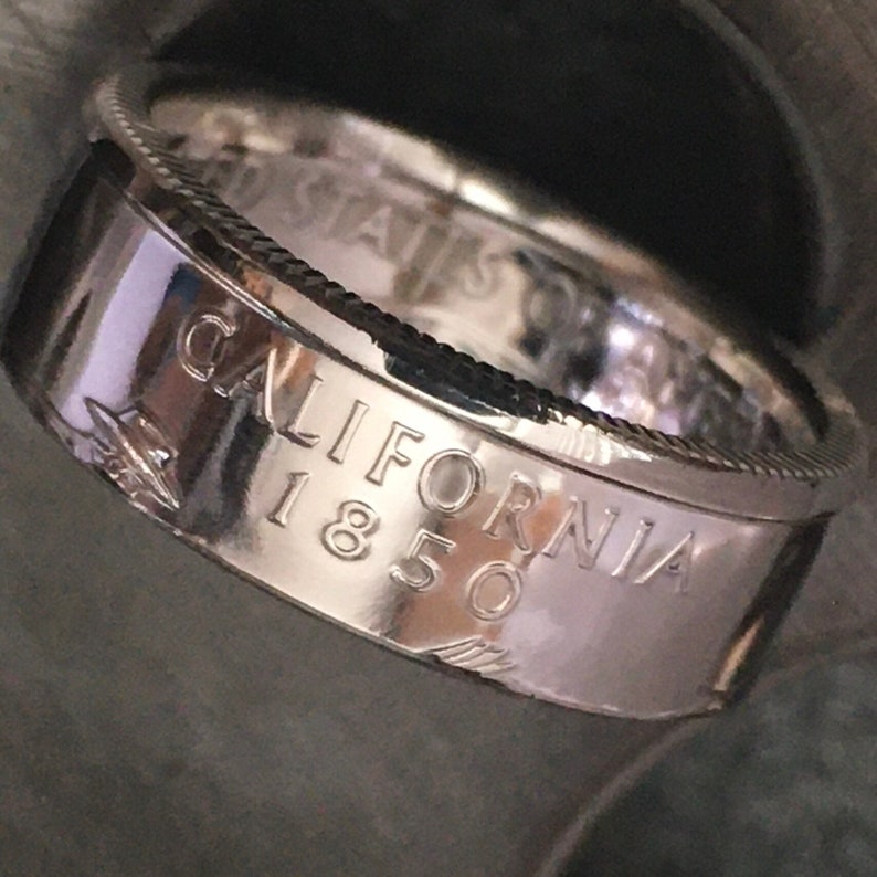 State Coin Rings All 50 Silver State Quarter Coin Rings ~ Patina or Polished ~ Gift ...