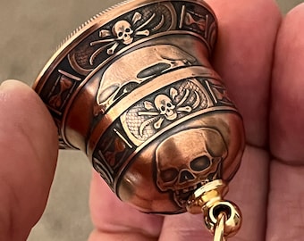 Memento Mori Motorcycle Bell – Handcrafted from .999 Fine Copper Coins – Includes Gift Box