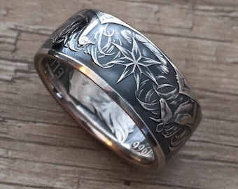 Handcrafted 1966 Australian 50 Cent Coin Ring: 80% Silver