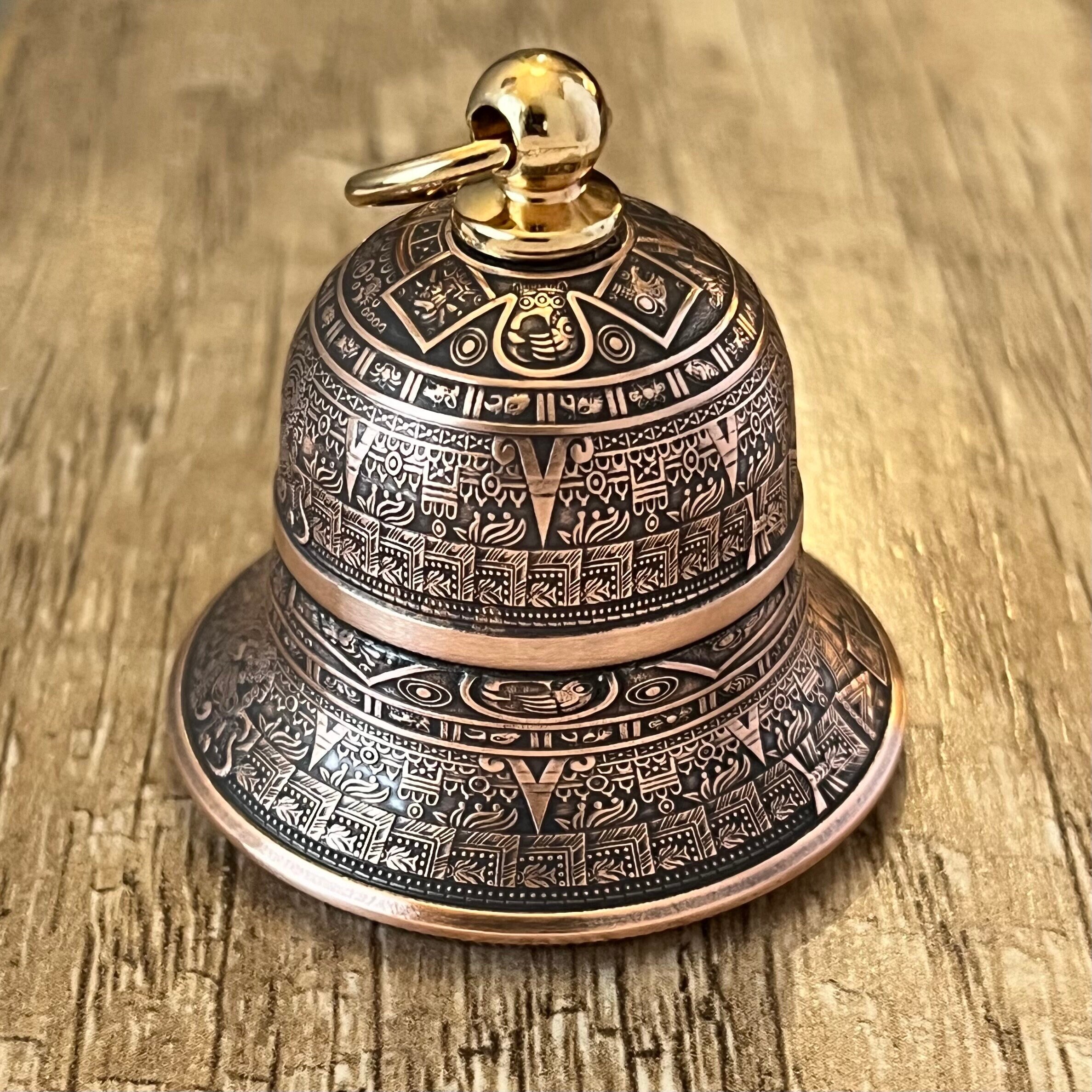 Aztec Calendar Motorcycle Bell – Handcrafted From .999 Fine Copper
