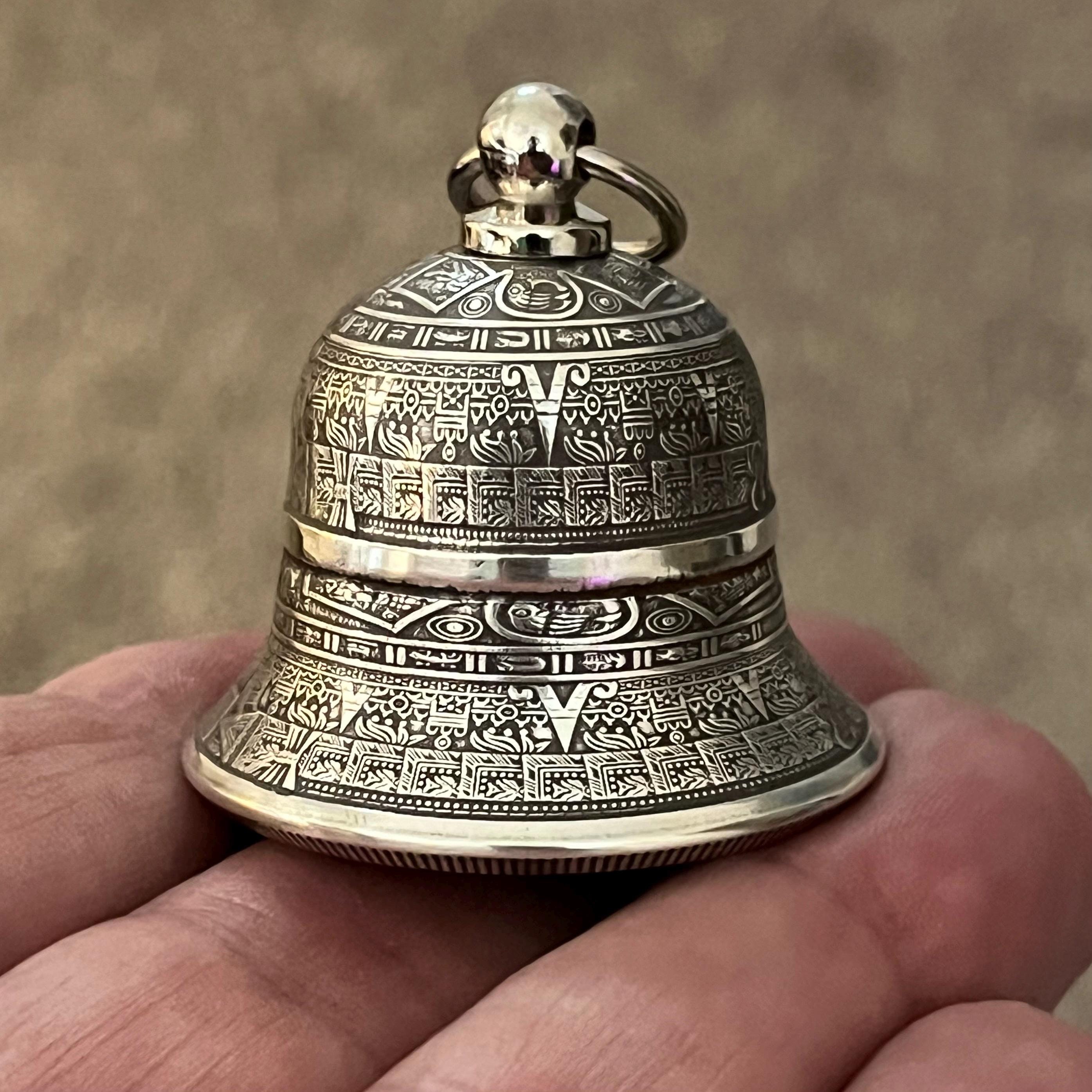 Aztec Calendar Motorcycle Bell - Handcrafted From .999 Fine Silver