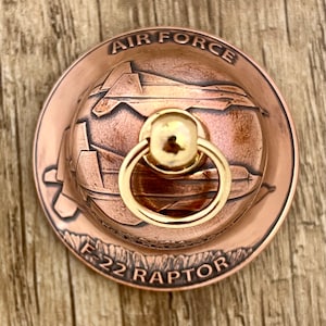 Handcrafted Copper F-22 Raptor Motorcycle Bell: Air Force Gift