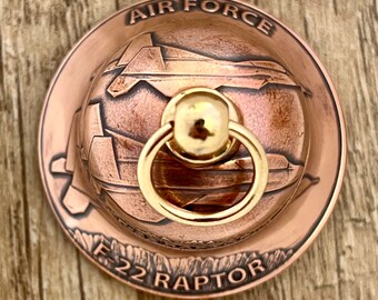 USAF F22 Military Motorcycle Bell – Handcrafted from .999 Fine Copper Coins – Includes Gift Box