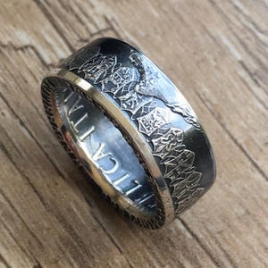 Handmade Italian 500 Lire Coin Ring – 83.5% Silver – Sizes 6–13 Including Half & Quarter Sizes.
