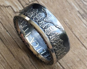 Handcrafted Italian 500 Lire Silver Coin Ring: Italian Heritage Jewelry