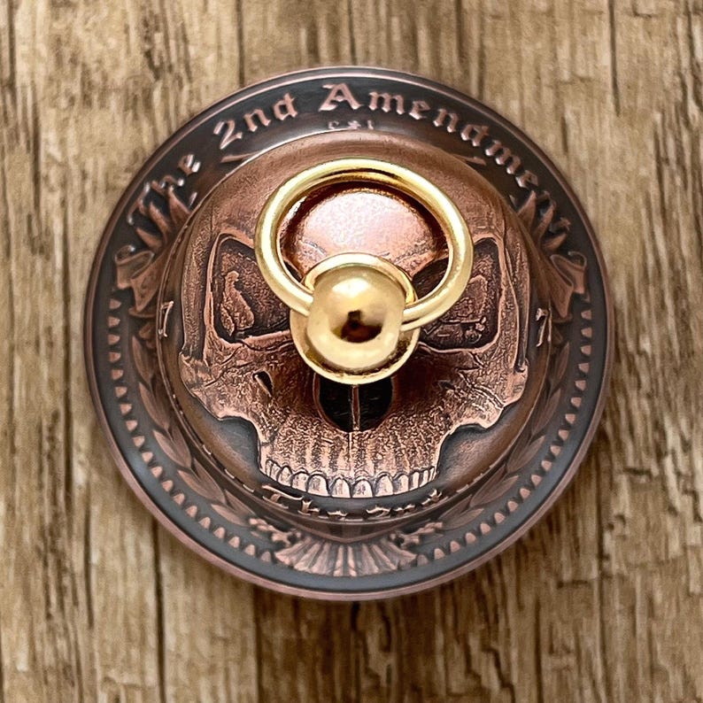 Second Amendment Motorcycle Bell – Handcrafted from .999 Fine Copper Coins – Gift Box image 4