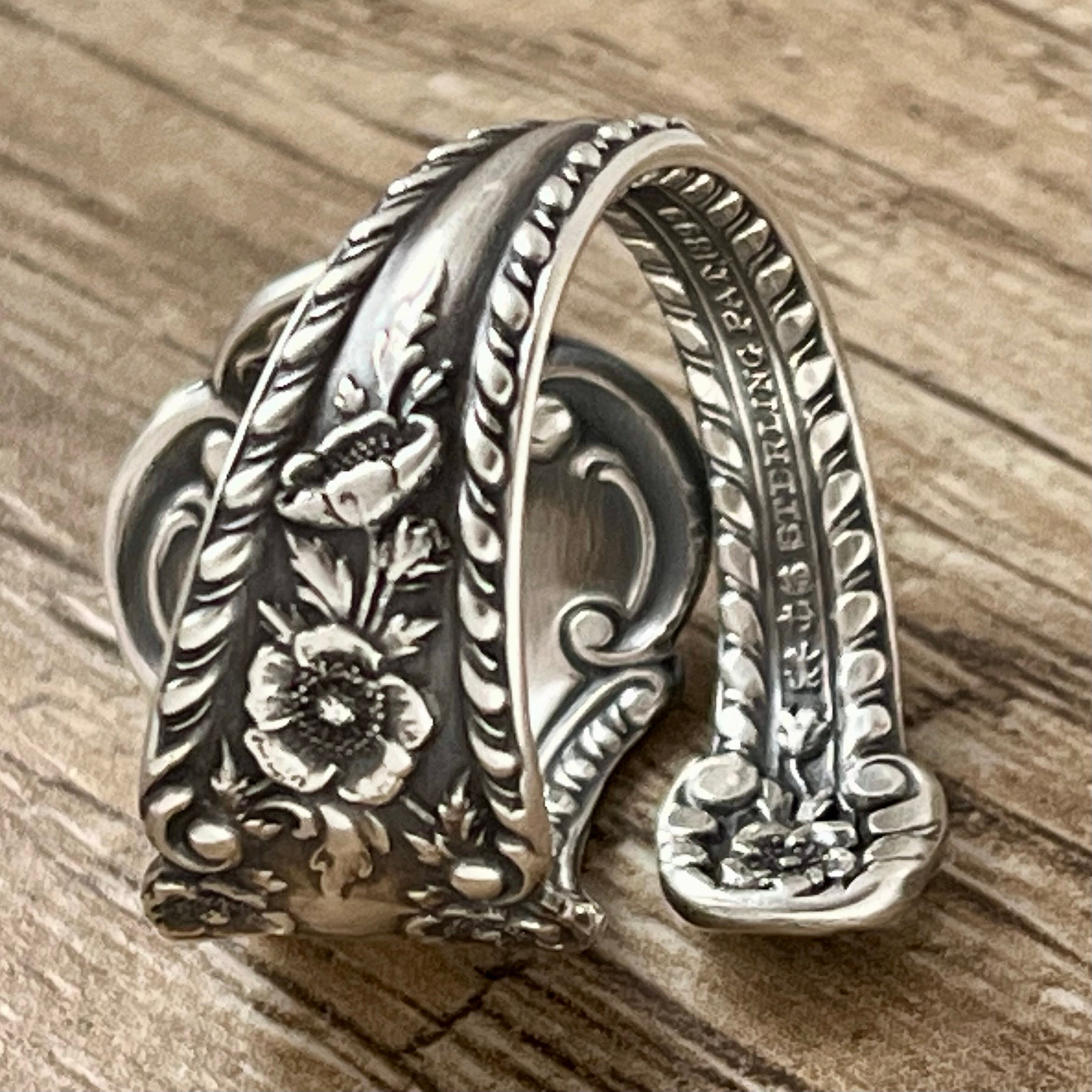 Vintage 925 Solid Sterling Silver Spoon Ring: Gorham Cambridge