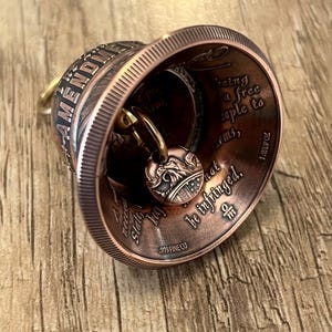 Second Amendment Motorcycle Bell – Handcrafted from .999 Fine Copper Coins – Gift Box image 5