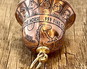 2026 Year of the Horse Motorcycle Bell – Handcrafted from .999 Fine Copper Coins + Gift Box