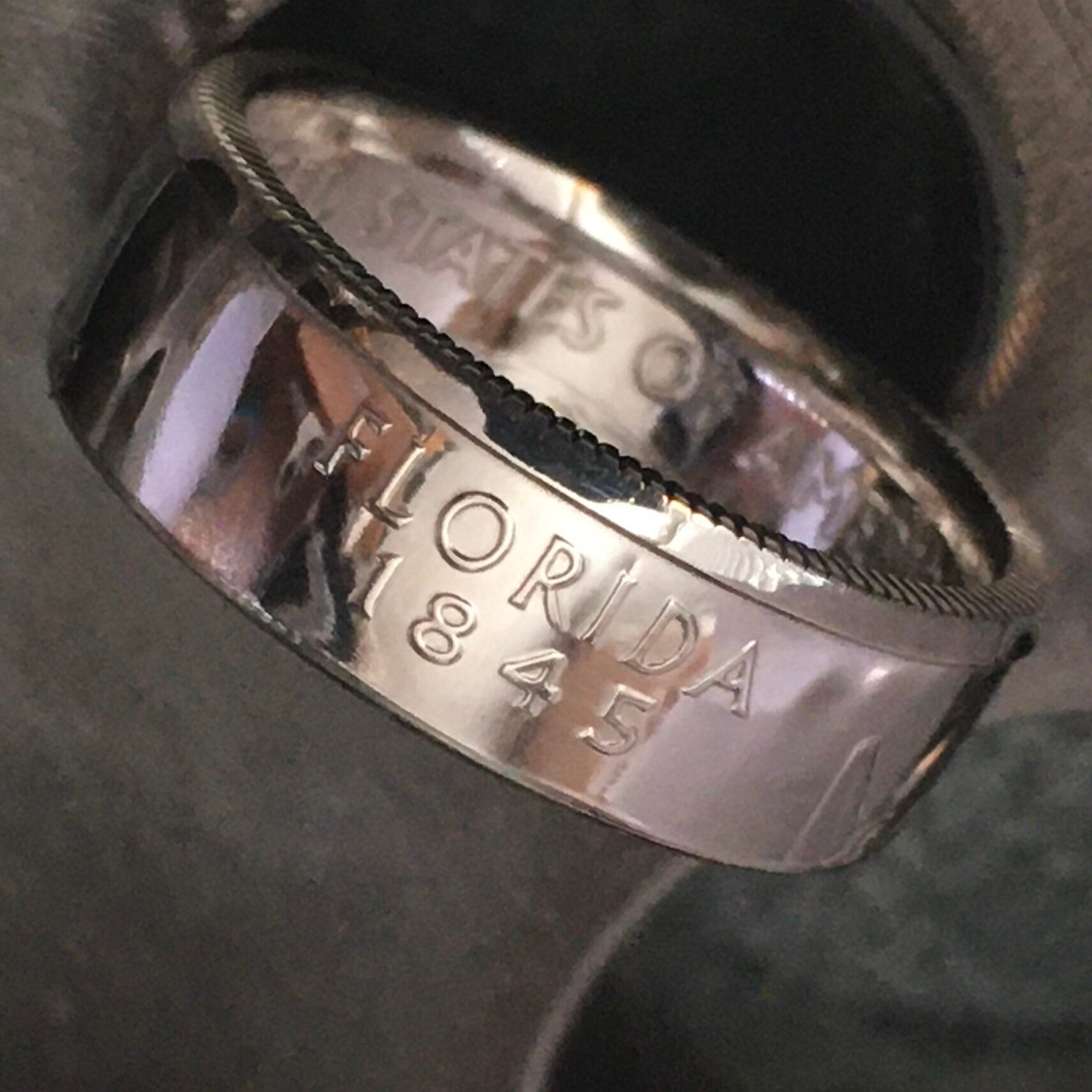 State Coin Rings All 50 Silver State Quarter Coin Rings ~ Patina or Polished ~ Gift ...