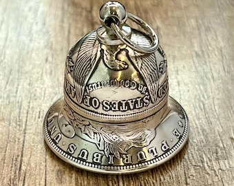 Sale! 1921 REAL Morgan Silver Dollar Bell – Handcrafted from authentic coins – Scratch Dent 15% Discount