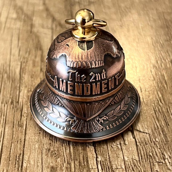 Second Amendment Motorcycle Bell – Handcrafted from .999 Fine Copper Coins – Gift Box