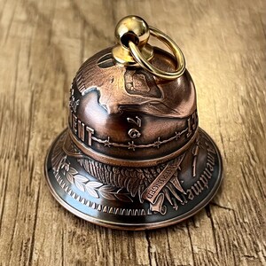 Second Amendment Motorcycle Bell – Handcrafted from .999 Fine Copper Coins – Gift Box image 2