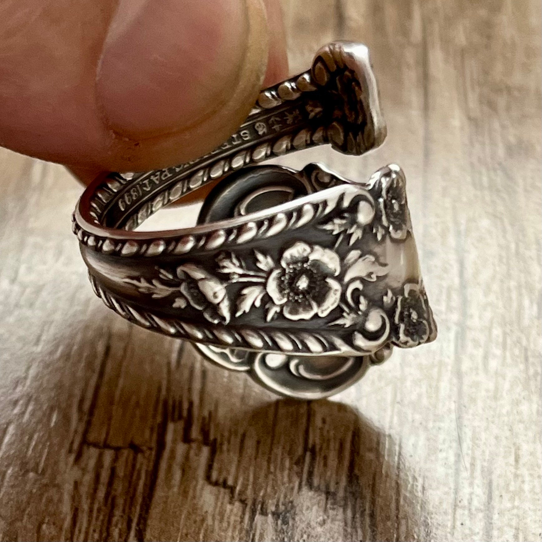 Vintage 925 Solid Sterling Silver Spoon Ring: Gorham Cambridge